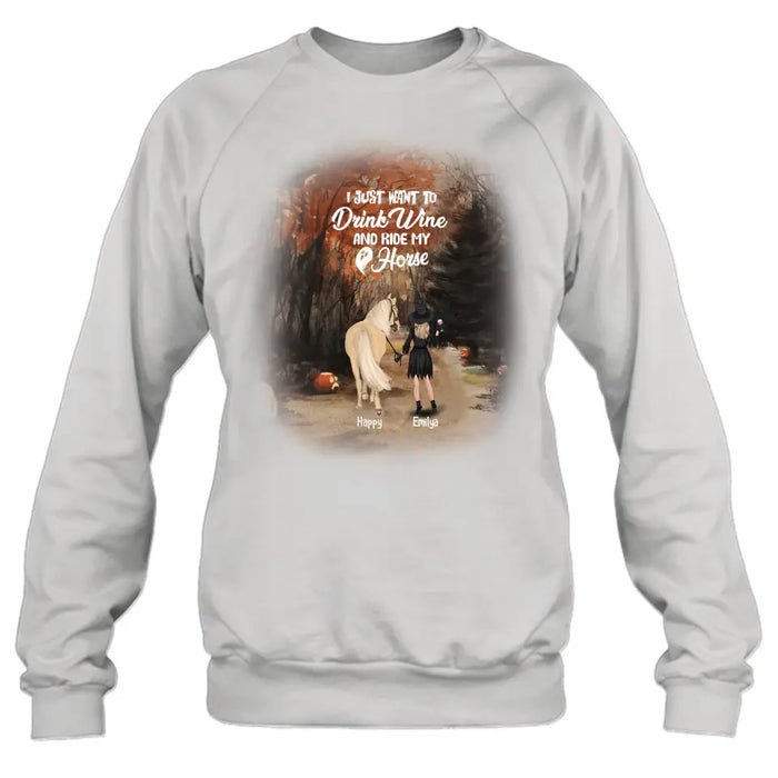 Personalized Horse Witch T-Shirt/Pullover Hoodie - Girl With Horse - EQRIYV