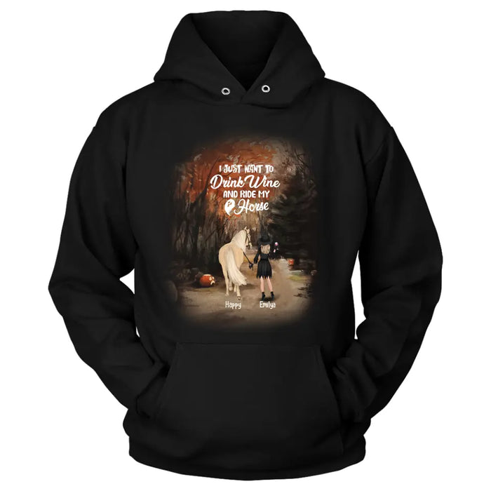 Personalized Horse Witch T-Shirt/Pullover Hoodie - Girl With Horse - EQRIYV