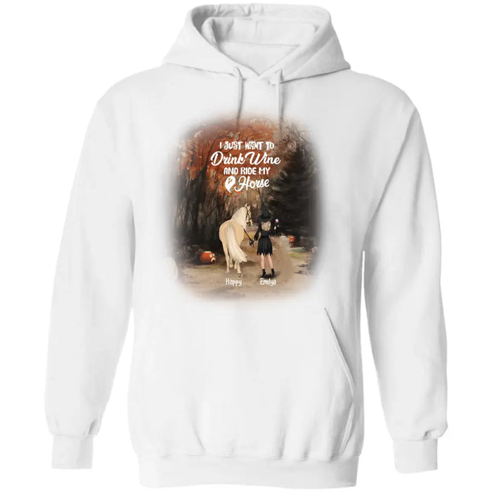 Personalized Horse Witch T-Shirt/Pullover Hoodie - Girl With Horse - EQRIYV