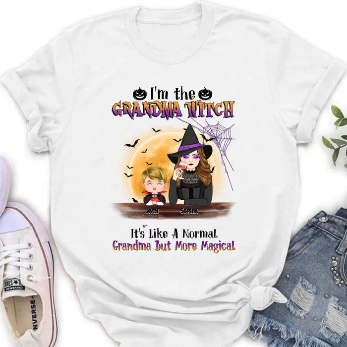 Personalized Grandma Witch Shirt - Gift Idea For Halloween - Up to 5 Kids - I'm Grandma Witch