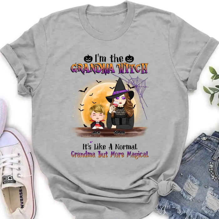 Personalized Grandma Witch Shirt - Gift Idea For Halloween - Up to 5 Kids - I'm Grandma Witch
