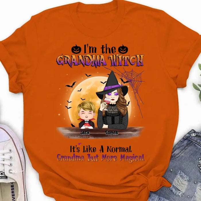 Personalized Grandma Witch Shirt - Gift Idea For Halloween - Up to 5 Kids - I'm Grandma Witch