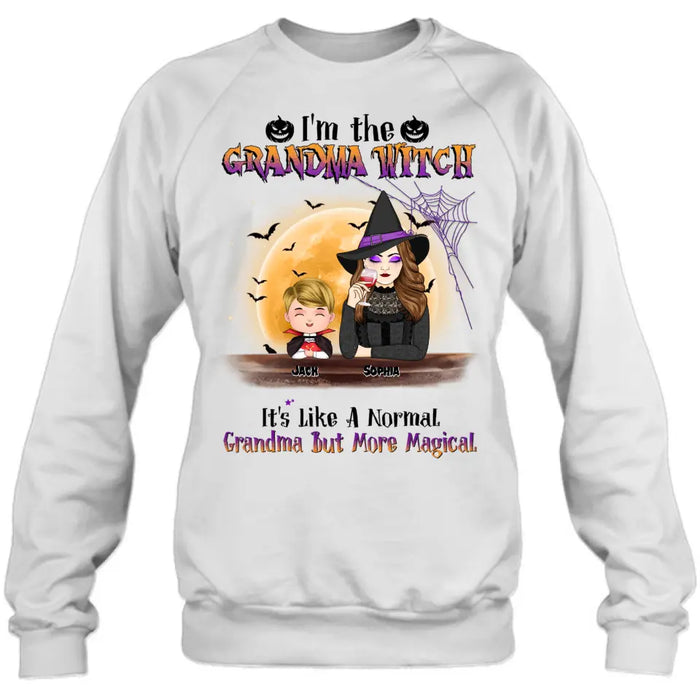 Personalized Grandma Witch Shirt - Gift Idea For Halloween - Up to 5 Kids - I'm Grandma Witch