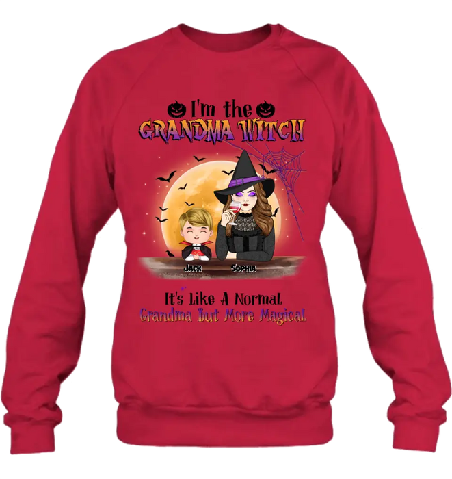 Personalized Grandma Witch Shirt - Gift Idea For Halloween - Up to 5 Kids - I'm Grandma Witch