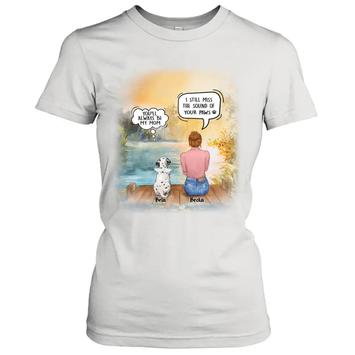 Personalized Memorial Pet Mom T-Shirt/Hoodie - Woman With Up to 5 Pets - Best Gift For Pet Lover - It's So Hard To Say Goodbye