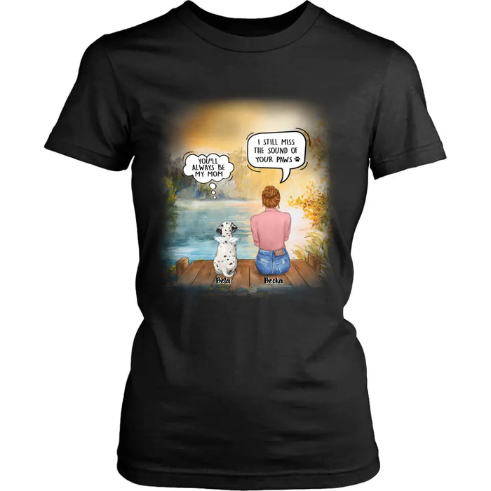 Personalized Memorial Pet Mom T-Shirt/Hoodie - Woman With Up to 5 Pets - Best Gift For Pet Lover - It's So Hard To Say Goodbye