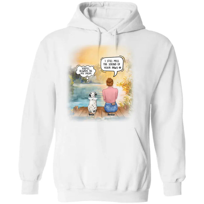 Personalized Memorial Pet Mom T-Shirt/Hoodie - Woman With Up to 5 Pets - Best Gift For Pet Lover - It's So Hard To Say Goodbye