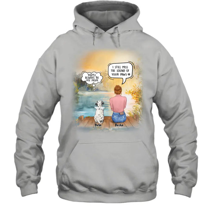 Personalized Memorial Pet Mom T-Shirt/Hoodie - Woman With Up to 5 Pets - Best Gift For Pet Lover - It's So Hard To Say Goodbye