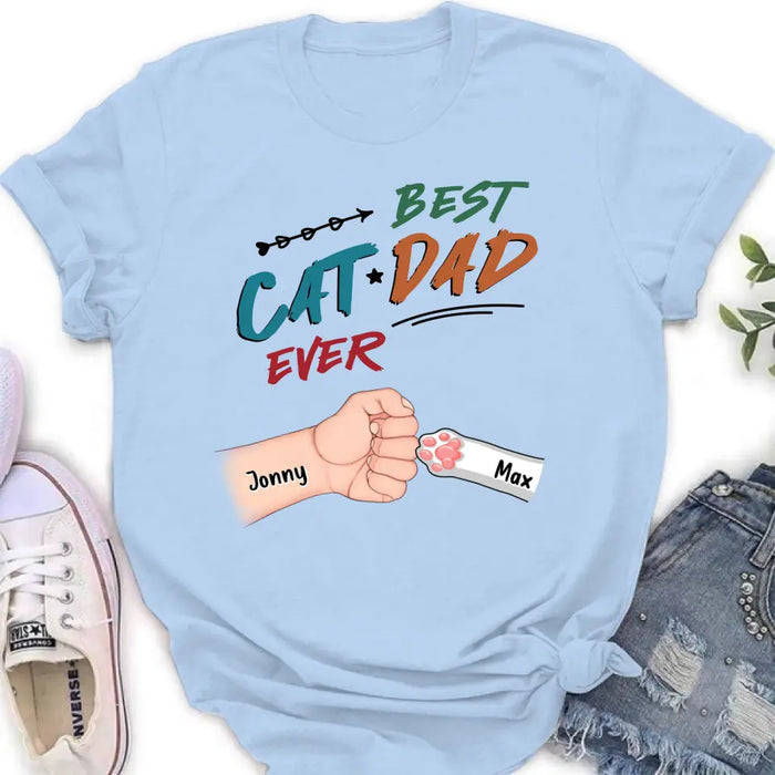 Personalized Cat Dad T-Shirt - Up to 6 Cats - Father's Day Gift Idea for Cat Owners - Best Cat Dad Ever