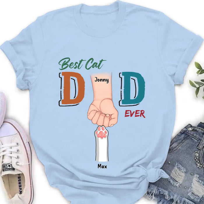 Personalized Cat Dad T-Shirt - Up to 6 Cats - Father's Day Gift Idea for Cat Owners - Best Cat Dad Ever