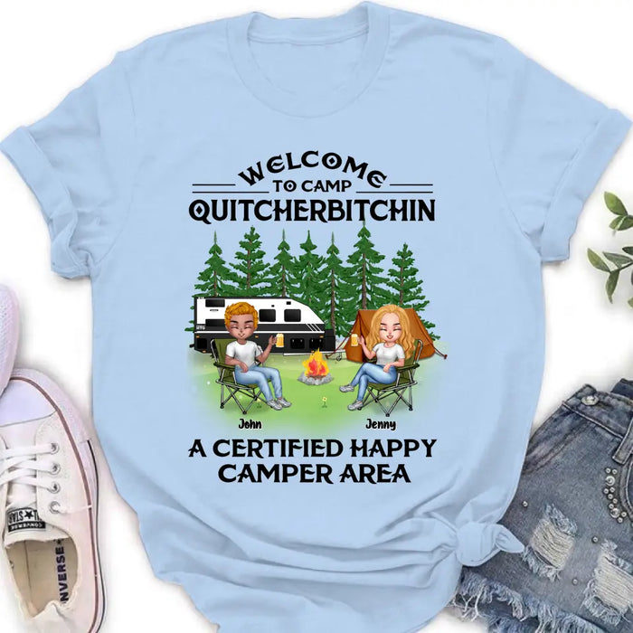 Personalized Camping Shirt/Hoodie - Up to 7 People - Gift Idea for Camping Lovers - Welcome To Camp Quitcherbitchin