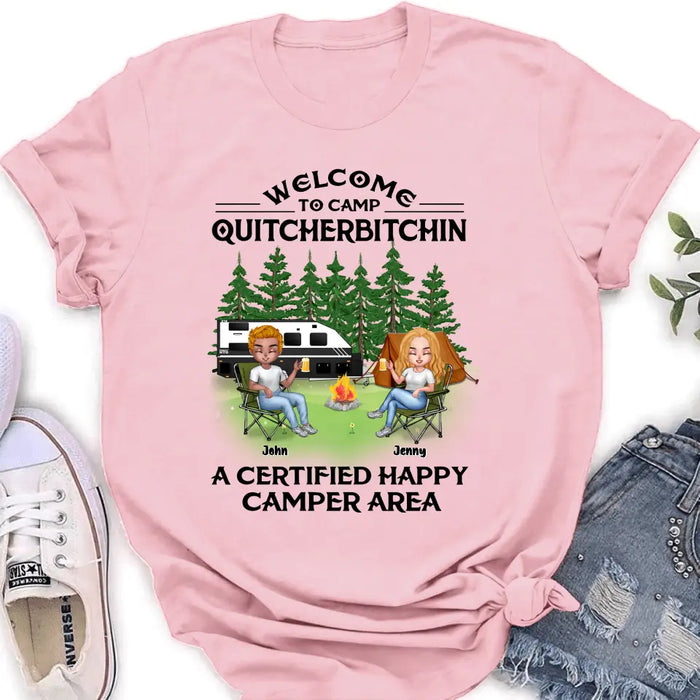 Personalized Camping Shirt/Hoodie - Up to 7 People - Gift Idea for Camping Lovers - Welcome To Camp Quitcherbitchin