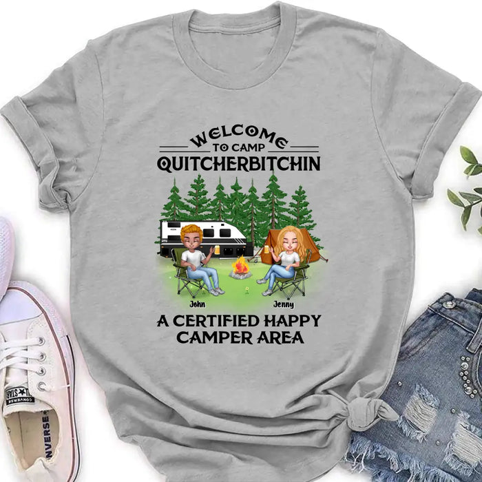 Personalized Camping Shirt/Hoodie - Up to 7 People - Gift Idea for Camping Lovers - Welcome To Camp Quitcherbitchin