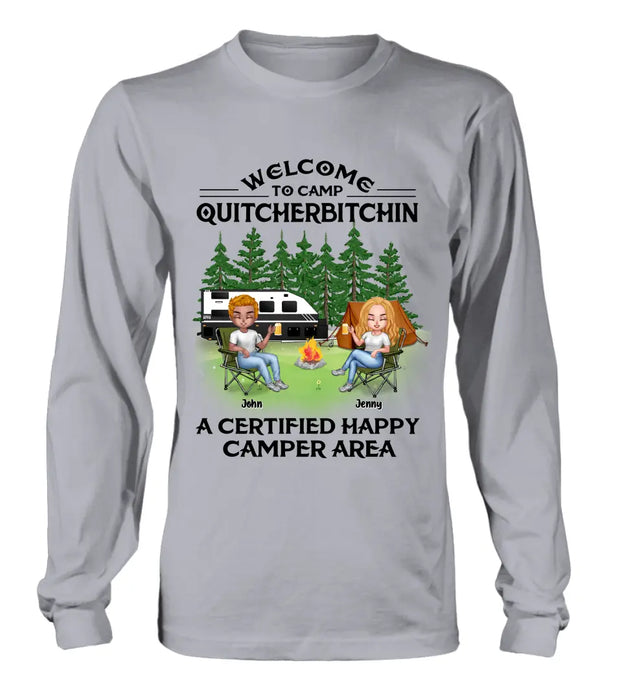 Personalized Camping Shirt/Hoodie - Up to 7 People - Gift Idea for Camping Lovers - Welcome To Camp Quitcherbitchin