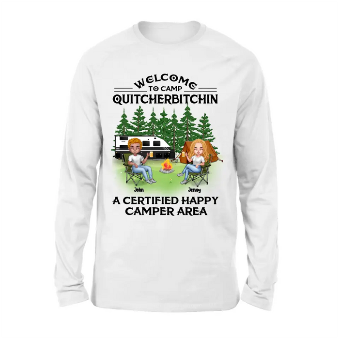 Personalized Camping Shirt/Hoodie - Up to 7 People - Gift Idea for Camping Lovers - Welcome To Camp Quitcherbitchin