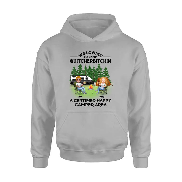 Personalized Camping Shirt/Hoodie - Up to 7 People - Gift Idea for Camping Lovers - Welcome To Camp Quitcherbitchin