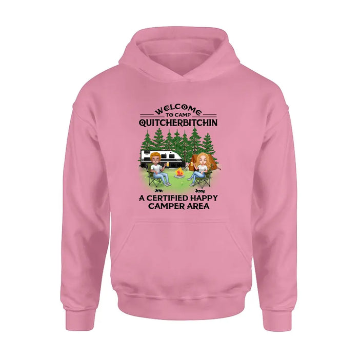 Personalized Camping Shirt/Hoodie - Up to 7 People - Gift Idea for Camping Lovers - Welcome To Camp Quitcherbitchin