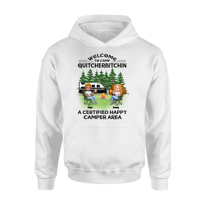 Personalized Camping Shirt/Hoodie - Up to 7 People - Gift Idea for Camping Lovers - Welcome To Camp Quitcherbitchin
