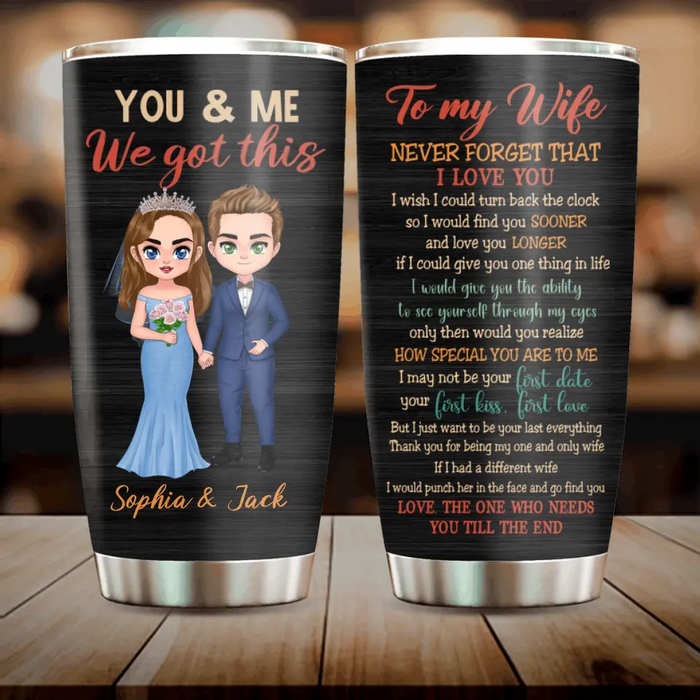 Personalized Wedding Couple Tumbler - Gift Idea For Couple/Wife/Wedding Anniversary - To My Wife Never Forget That I Love You