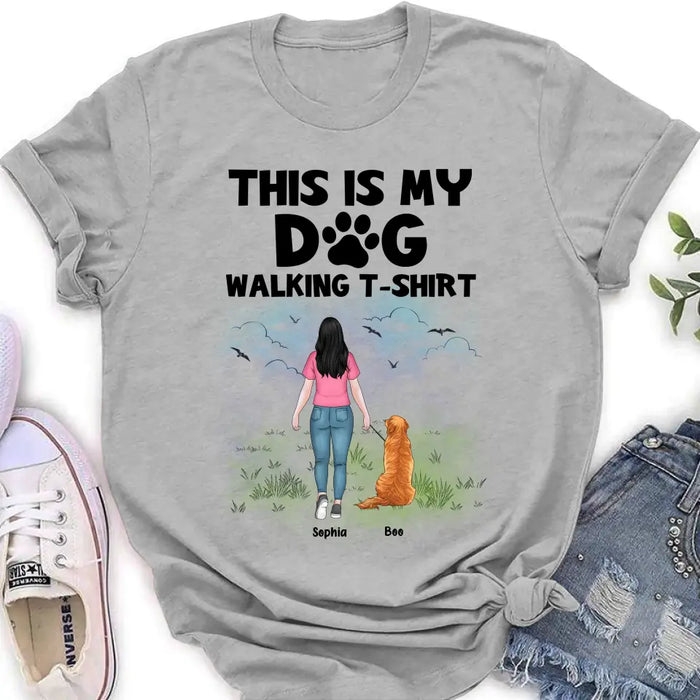 Personalized Dog Shirt/Hoodie - Up to 4 Dogs - Gift Idea For Dog Lovers - This Is My Dog Walking T-Shirt