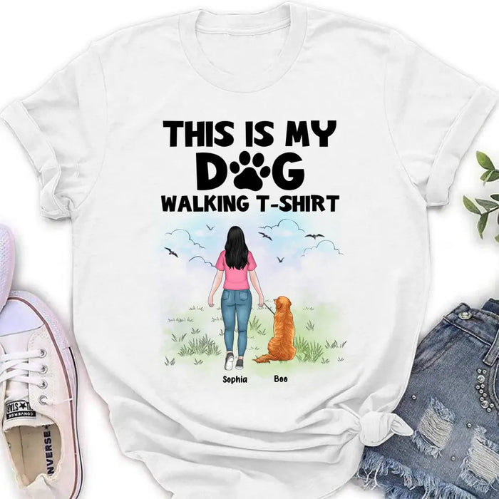 Personalized Dog Shirt/Hoodie - Up to 4 Dogs - Gift Idea For Dog Lovers - This Is My Dog Walking T-Shirt