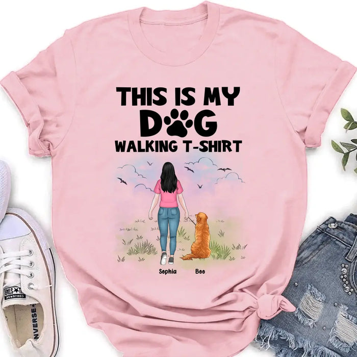Personalized Dog Shirt/Hoodie - Up to 4 Dogs - Gift Idea For Dog Lovers - This Is My Dog Walking T-Shirt