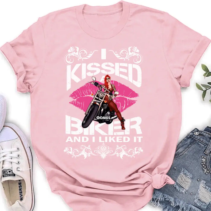 Personalized Biker Shirt/Hoodie - Gift Idea For Biker/Motorcycle Lovers - I Kissed A Biker And I Liked It
