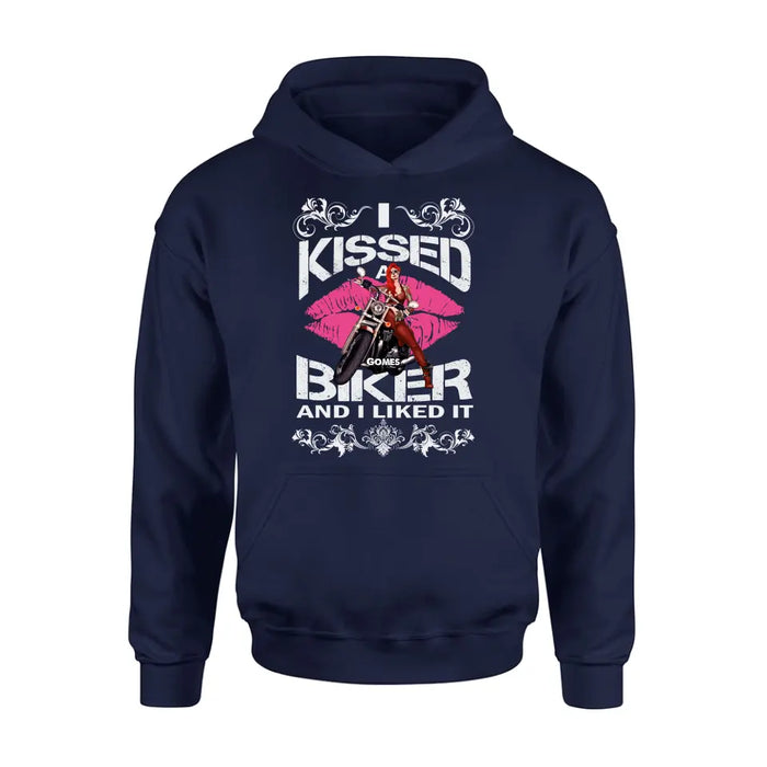 Personalized Biker Shirt/Hoodie - Gift Idea For Biker/Motorcycle Lovers - I Kissed A Biker And I Liked It