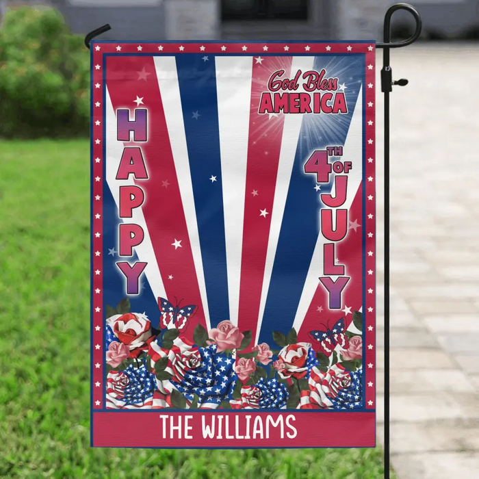 Personalized 4th Of July Dog Flag Sign - Gift Idea For Dog Lovers/Independence Day - Upload Photo - Happy 4th Of July