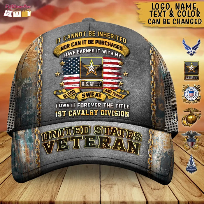 Personalized U.S Veteran Baseball Cap - Gift Idea For Veterans