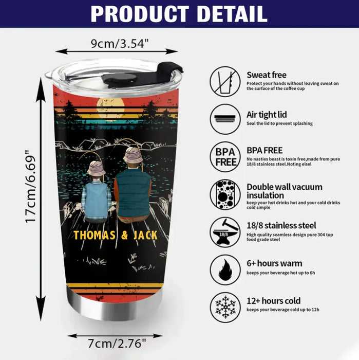 Personalized Fishing Tumbler - Gift Idea For Fishing Lovers - I Asked God For A Fishing Partner He Sent Me My Grandson