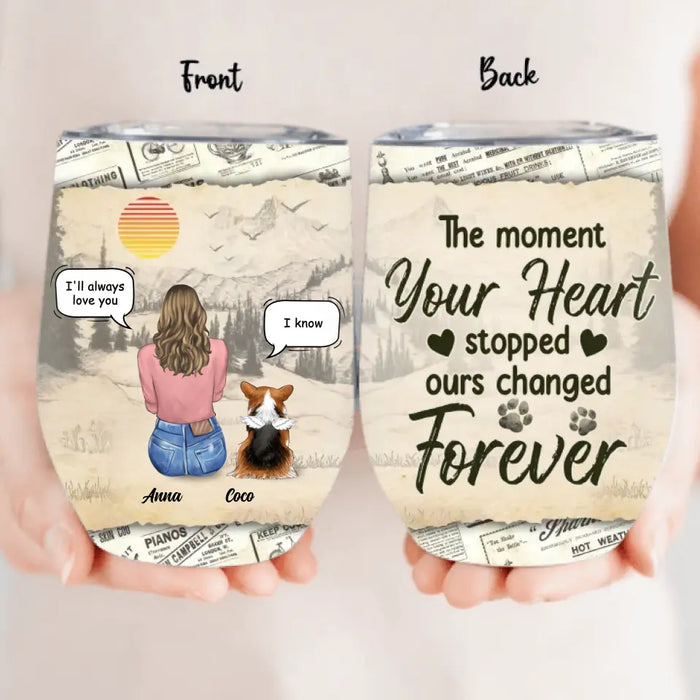 Personalized Memorial Dog Wine Tumbler - Memorial Gift For Dog Lover