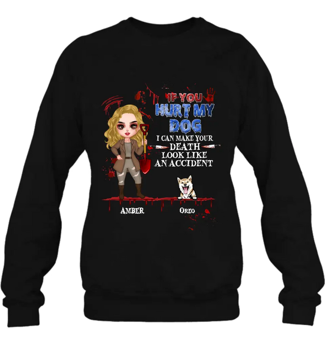 Personalized Halloween Shirt/Hoodie - Up to 5 Pets - Halloween Gift Idea for Dog/Cat Lovers - If You Hurt My Dog/Cat I Can Make Your Death Look Like An Accident