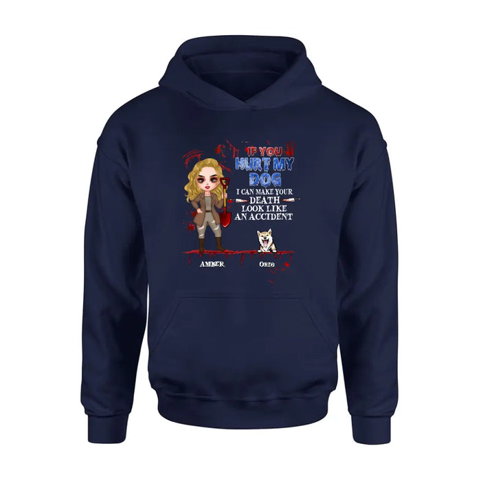 Personalized Halloween Shirt/Hoodie - Up to 5 Pets - Halloween Gift Idea for Dog/Cat Lovers - If You Hurt My Dog/Cat I Can Make Your Death Look Like An Accident
