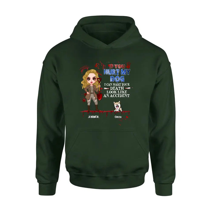 Personalized Halloween Shirt/Hoodie - Up to 5 Pets - Halloween Gift Idea for Dog/Cat Lovers - If You Hurt My Dog/Cat I Can Make Your Death Look Like An Accident