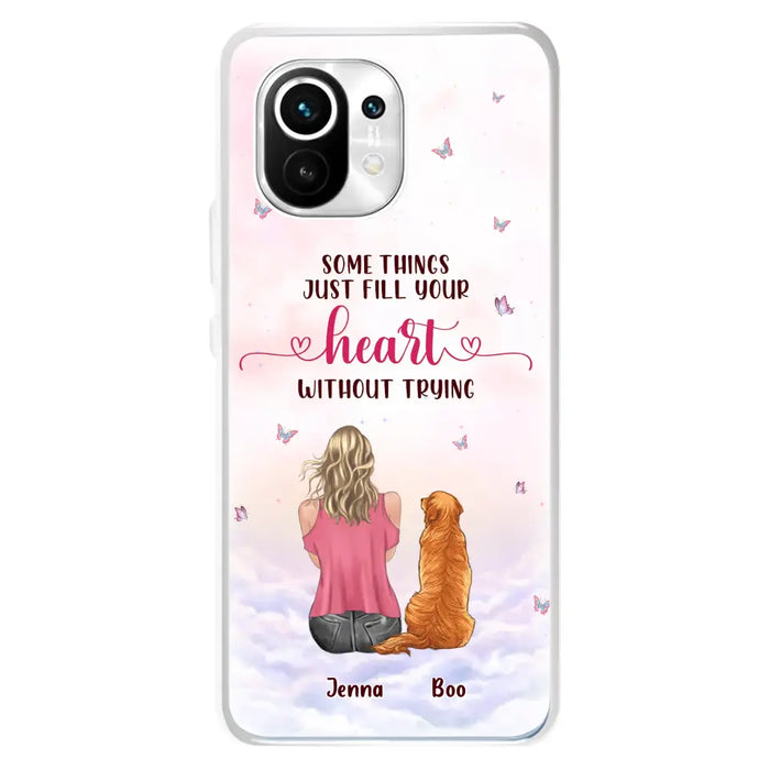 Personalized Dog Mom Phone Case - Up to 5 Dogs - Gift Idea For Dog Lovers - Some Things Just Fill Your Heart Without Trying - Case for iPhone/Samsung - Case for Xiaomi/Huawei/Oppo