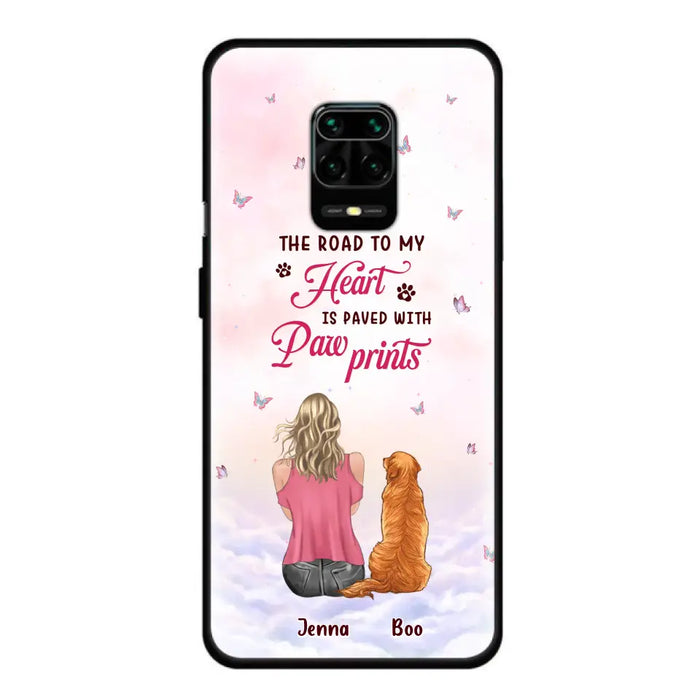 Personalized Dog Mom Phone Case - Up to 5 Dogs - Gift Idea For Dog Lovers - The Road To My Heart Is Paved With Pawprints - Case for Xiaomi/Huawei/Oppo