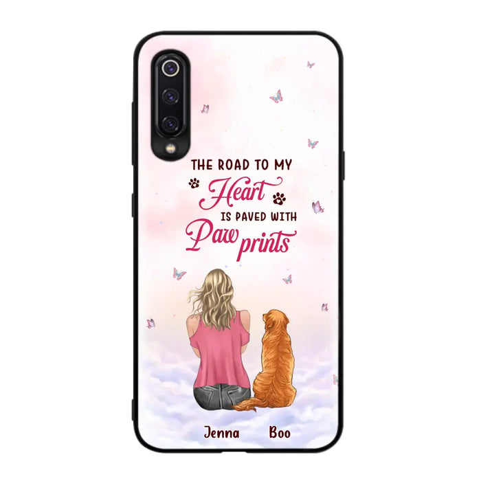 Personalized Dog Mom Phone Case - Up to 5 Dogs - Gift Idea For Dog Lovers - The Road To My Heart Is Paved With Pawprints - Case for Xiaomi/Huawei/Oppo