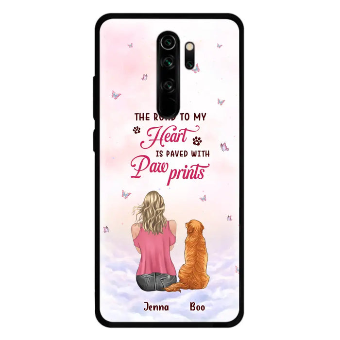 Personalized Dog Mom Phone Case - Up to 5 Dogs - Gift Idea For Dog Lovers - The Road To My Heart Is Paved With Pawprints - Case for Xiaomi/Huawei/Oppo