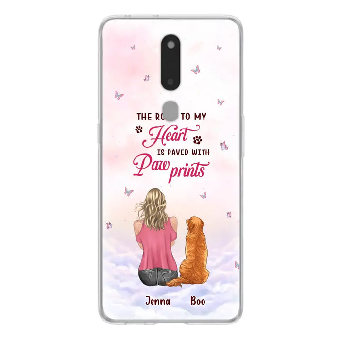 Personalized Dog Mom Phone Case - Up to 5 Dogs - Gift Idea For Dog Lovers - The Road To My Heart Is Paved With Pawprints - Case for Xiaomi/Huawei/Oppo