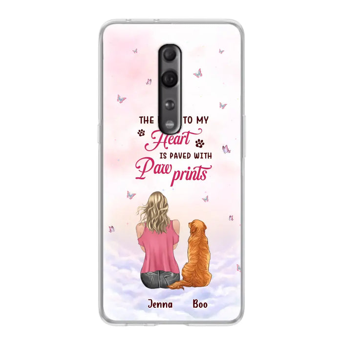 Personalized Dog Mom Phone Case - Up to 5 Dogs - Gift Idea For Dog Lovers - The Road To My Heart Is Paved With Pawprints - Case for Xiaomi/Huawei/Oppo