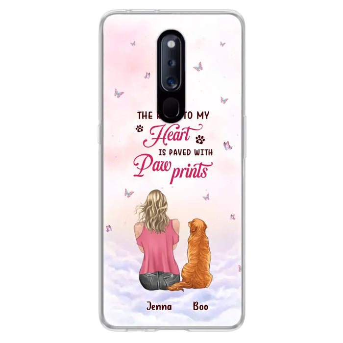 Personalized Dog Mom Phone Case - Up to 5 Dogs - Gift Idea For Dog Lovers - The Road To My Heart Is Paved With Pawprints - Case for Xiaomi/Huawei/Oppo