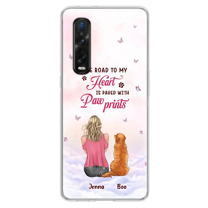 Personalized Dog Mom Phone Case - Up to 5 Dogs - Gift Idea For Dog Lovers - The Road To My Heart Is Paved With Pawprints - Case for Xiaomi/Huawei/Oppo