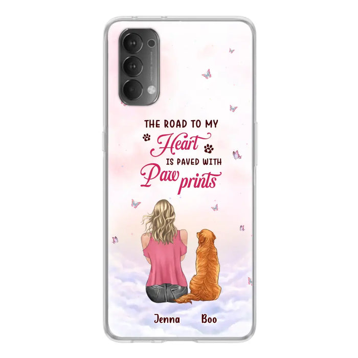 Personalized Dog Mom Phone Case - Up to 5 Dogs - Gift Idea For Dog Lovers - The Road To My Heart Is Paved With Pawprints - Case for Xiaomi/Huawei/Oppo