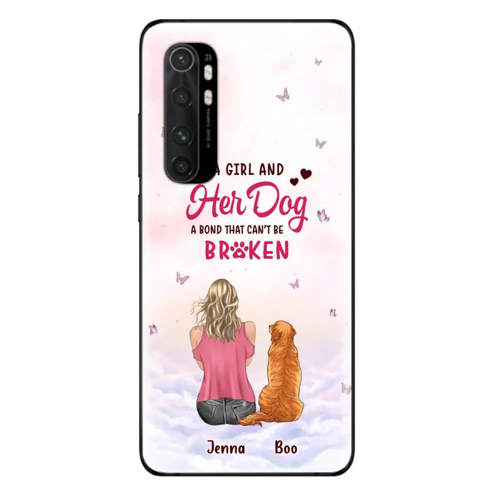 Custom Personalized Dog Mom Phone Case - Upto 5 Dogs - Gift Idea For Dog Lovers - A Girl And Her Dog A Bond That Can't Be Broken - Case for Xiaomi/Huawei/Oppo