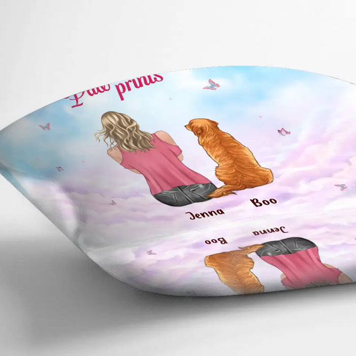 Personalized Dog Mom Pillow Cover/Quilt/Fleece Throw Blanket - Up to 5 Dogs - Gift Idea For Dog Lovers - The Road To My Heart Is Paved With Paw Prints