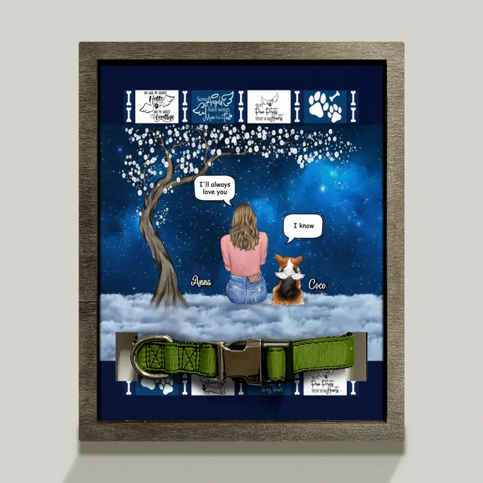 Personalized Memorial Dog Mom/Dad Loss Frame - Woman/Man/Couple With Up to 4 Dogs - Best Gift For Dog Lover - I'll Always Love You