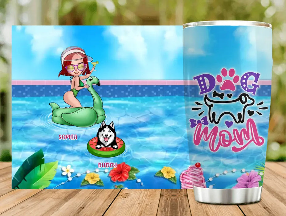 Personalized Dog Mom Tumbler - Up to 4 Dogs - Gift Idea for Dog Lovers - Dog Mom