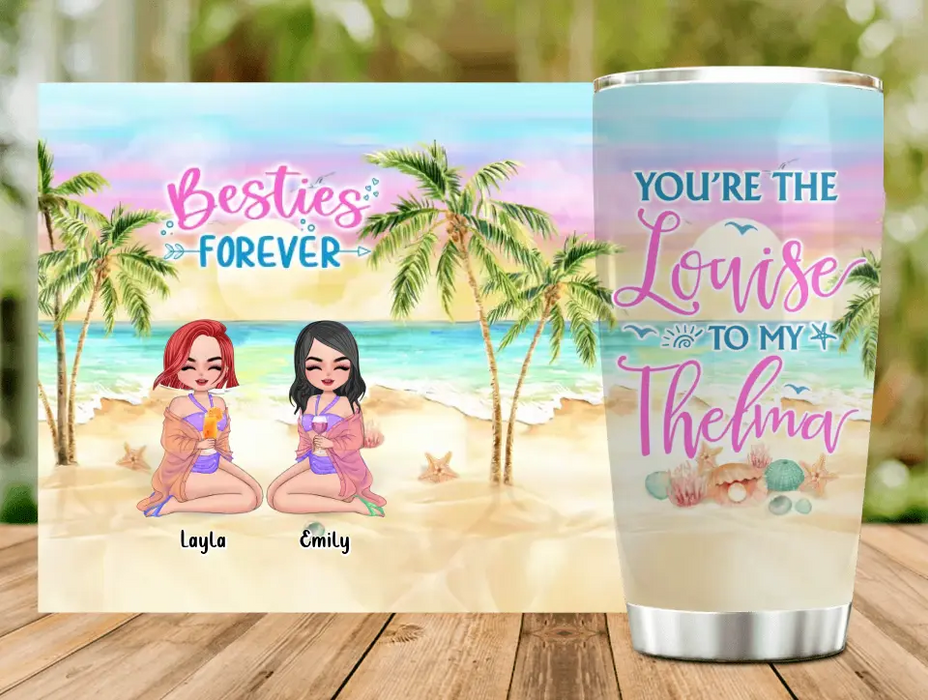 Personalized Best Friends Tumbler 20oz - Gift Idea For Besties/Friends/Summer Vacation - With up to 4 Girls - You Are The Louise To My Thelma