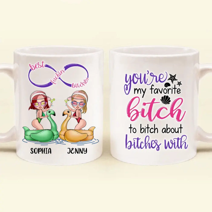 Personalized Beach Girls Bestie Mug - Gift Idea For Beach Lovers/Friends - You're My Favorite Bitch To Bitch About Bitches With